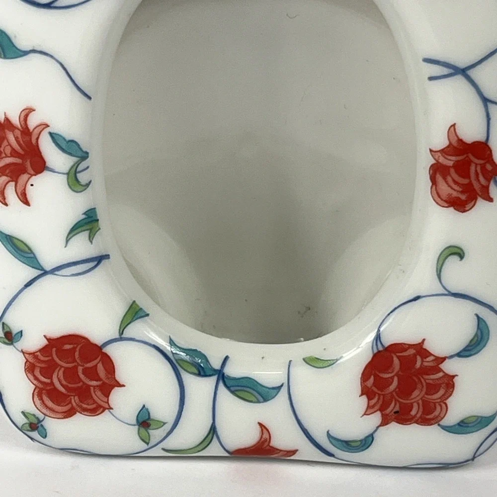 Vintage‎ Ashibi Japan Porcelain Red Floral Photo Frame